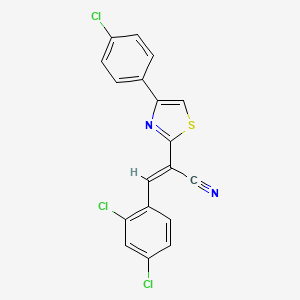 molecular formula C18H9Cl3N2S B3839372 2-[4-(4-chlorophenyl)-1,3-thiazol-2-yl]-3-(2,4-dichlorophenyl)acrylonitrile 