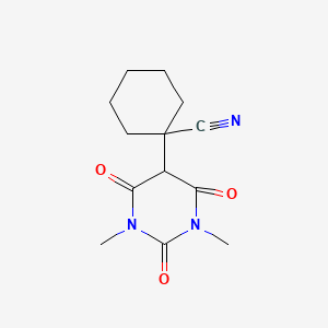 molecular formula C13H17N3O3 B3839377 1-(1,3-dimethyl-2,4,6-trioxohexahydro-5-pyrimidinyl)cyclohexanecarbonitrile 