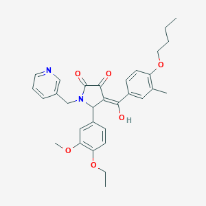 (4E)-4-[(4-butoxy-3-methylphenyl)-hydroxymethylidene]-5-(4-ethoxy-3-methoxyphenyl)-1-(pyridin-3-ylmethyl)pyrrolidine-2,3-dione