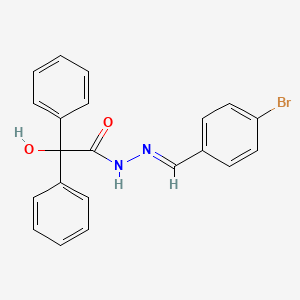 molecular formula C21H17BrN2O2 B3839382 N'-(4-bromobenzylidene)-2-hydroxy-2,2-diphenylacetohydrazide 