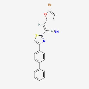 molecular formula C22H13BrN2OS B3839389 2-[4-(4-biphenylyl)-1,3-thiazol-2-yl]-3-(5-bromo-2-furyl)acrylonitrile 