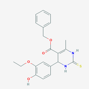 Benzyl 4-(3-ethoxy-4-hydroxyphenyl)-6-methyl-2-thioxo-1,2,3,4-tetrahydro-5-pyrimidinecarboxylate