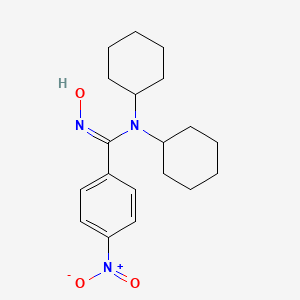 molecular formula C19H27N3O3 B3839416 N,N-dicyclohexyl-N'-hydroxy-4-nitrobenzenecarboximidamide 