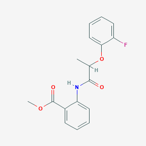 molecular formula C17H16FNO4 B383942 Methyl 2-{[2-(2-fluorophenoxy)propanoyl]amino}benzoate 