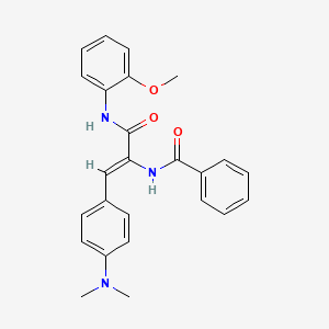 molecular formula C25H25N3O3 B3839424 N-(2-[4-(dimethylamino)phenyl]-1-{[(2-methoxyphenyl)amino]carbonyl}vinyl)benzamide 