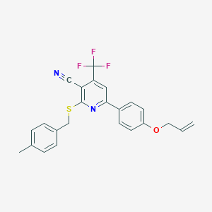 molecular formula C24H19F3N2OS B383943 6-[4-(Allyloxy)phenyl]-2-[(4-methylbenzyl)sulfanyl]-4-(trifluoromethyl)nicotinonitrile 
