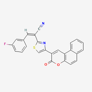 molecular formula C25H13FN2O2S B3839434 3-(3-fluorophenyl)-2-[4-(3-oxo-3H-benzo[f]chromen-2-yl)-1,3-thiazol-2-yl]acrylonitrile 
