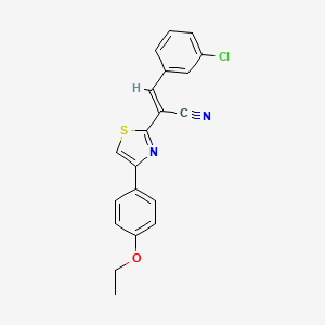 molecular formula C20H15ClN2OS B3839436 3-(3-chlorophenyl)-2-[4-(4-ethoxyphenyl)-1,3-thiazol-2-yl]acrylonitrile 