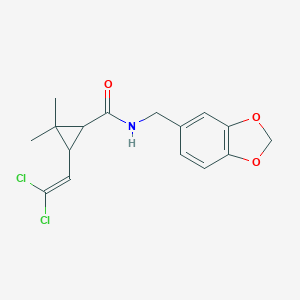molecular formula C16H17Cl2NO3 B383944 N-(1,3-benzodioxol-5-ylmethyl)-3-(2,2-dichloroethenyl)-2,2-dimethylcyclopropanecarboxamide CAS No. 616210-78-7