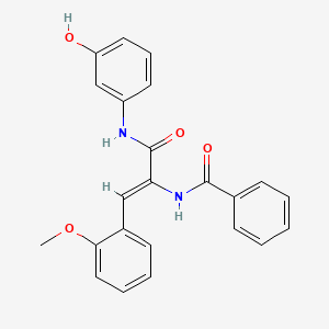 molecular formula C23H20N2O4 B3839441 N-[1-{[(3-hydroxyphenyl)amino]carbonyl}-2-(2-methoxyphenyl)vinyl]benzamide 