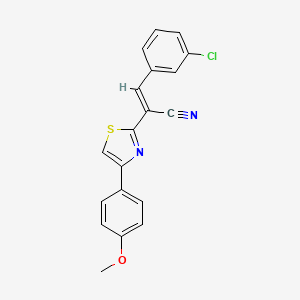 molecular formula C19H13ClN2OS B3839445 3-(3-chlorophenyl)-2-[4-(4-methoxyphenyl)-1,3-thiazol-2-yl]acrylonitrile 