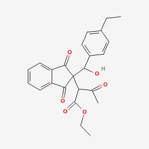 molecular formula C24H24O6 B3839454 ethyl 2-{2-[(4-ethylphenyl)(hydroxy)methyl]-1,3-dioxo-2,3-dihydro-1H-inden-2-yl}-3-oxobutanoate 