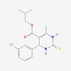 molecular formula C16H19ClN2O2S B383947 Isobutyl 4-(3-chlorophenyl)-6-methyl-2-thioxo-1,2,3,4-tetrahydropyrimidine-5-carboxylate 