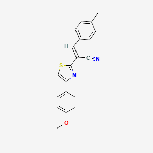 molecular formula C21H18N2OS B3839475 2-[4-(4-ethoxyphenyl)-1,3-thiazol-2-yl]-3-(4-methylphenyl)acrylonitrile 