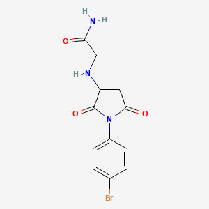 molecular formula C12H12BrN3O3 B3839484 N~2~-[1-(4-bromophenyl)-2,5-dioxo-3-pyrrolidinyl]glycinamide 