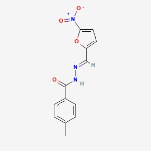 molecular formula C13H11N3O4 B3839490 4-methyl-N'-[(5-nitro-2-furyl)methylene]benzohydrazide 