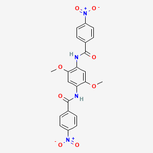 molecular formula C22H18N4O8 B3839493 N,N'-(2,5-dimethoxy-1,4-phenylene)bis(4-nitrobenzamide) 
