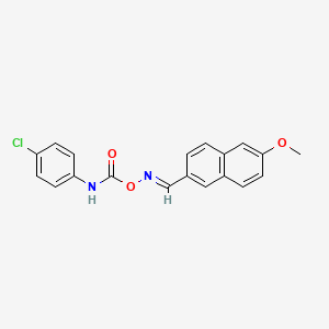 molecular formula C19H15ClN2O3 B3839500 6-methoxy-2-naphthaldehyde O-{[(4-chlorophenyl)amino]carbonyl}oxime 