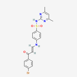 molecular formula C21H19BrN4O3S B3839502 4-{[3-(4-bromophenyl)-3-oxo-1-propen-1-yl]amino}-N-(4,6-dimethyl-2-pyrimidinyl)benzenesulfonamide 