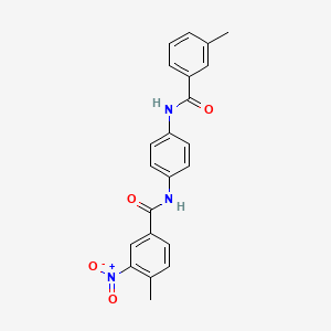 molecular formula C22H19N3O4 B3839505 4-methyl-N-{4-[(3-methylbenzoyl)amino]phenyl}-3-nitrobenzamide 