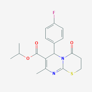 molecular formula C18H19FN2O3S B383952 isopropyl 6-(4-fluorophenyl)-8-methyl-4-oxo-3,4-dihydro-2H,6H-pyrimido[2,1-b][1,3]thiazine-7-carboxylate 