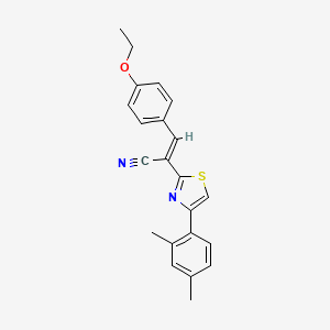 molecular formula C22H20N2OS B3839520 2-[4-(2,4-dimethylphenyl)-1,3-thiazol-2-yl]-3-(4-ethoxyphenyl)acrylonitrile 