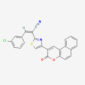 molecular formula C25H13ClN2O2S B3839522 3-(3-chlorophenyl)-2-[4-(3-oxo-3H-benzo[f]chromen-2-yl)-1,3-thiazol-2-yl]acrylonitrile 