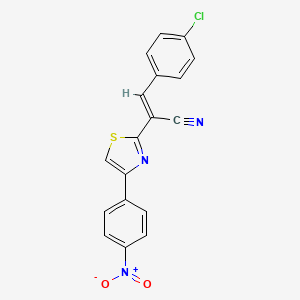 molecular formula C18H10ClN3O2S B3839529 3-(4-chlorophenyl)-2-[4-(4-nitrophenyl)-1,3-thiazol-2-yl]acrylonitrile 