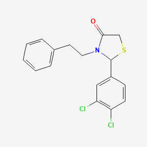 molecular formula C17H15Cl2NOS B3839547 2-(3,4-dichlorophenyl)-3-(2-phenylethyl)-1,3-thiazolidin-4-one 