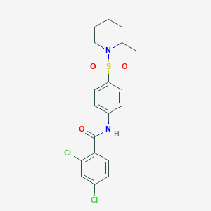 molecular formula C19H20Cl2N2O3S B383956 2,4-dichloro-N-{4-[(2-methylpiperidin-1-yl)sulfonyl]phenyl}benzamide 