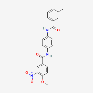 molecular formula C22H19N3O5 B3839566 4-methoxy-N-{4-[(3-methylbenzoyl)amino]phenyl}-3-nitrobenzamide 