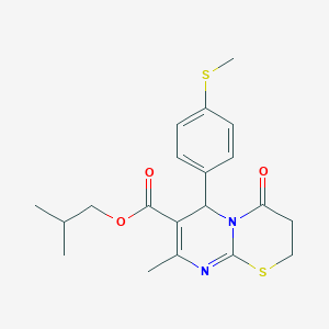 molecular formula C20H24N2O3S2 B383957 2-methylpropyl 8-methyl-6-[4-(methylsulfanyl)phenyl]-4-oxo-3,4-dihydro-2H,6H-pyrimido[2,1-b][1,3]thiazine-7-carboxylate 