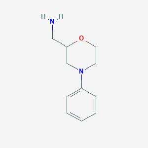 molecular formula C11H16N2O B038396 (4-Phenylmorpholin-2-yl)methanamine CAS No. 112913-99-2