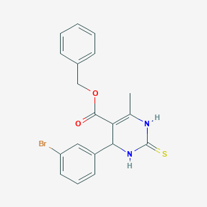 molecular formula C19H17BrN2O2S B383960 Benzyl 4-(3-bromophenyl)-6-methyl-2-thioxo-1,2,3,4-tetrahydropyrimidine-5-carboxylate CAS No. 500148-81-2