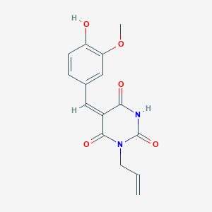 molecular formula C15H14N2O5 B3839609 1-allyl-5-(4-hydroxy-3-methoxybenzylidene)-2,4,6(1H,3H,5H)-pyrimidinetrione 