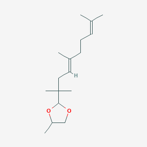 molecular formula C17H30O2 B3839625 4-methyl-2-(1,1,4,8-tetramethyl-3,7-nonadien-1-yl)-1,3-dioxolane 