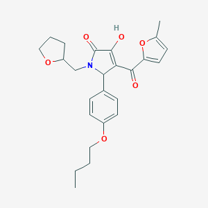 2-(4-butoxyphenyl)-4-hydroxy-3-(5-methylfuran-2-carbonyl)-1-(oxolan-2-ylmethyl)-2H-pyrrol-5-one