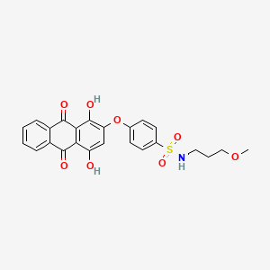 molecular formula C24H21NO8S B3839635 4-[(1,4-dihydroxy-9,10-dioxo-9,10-dihydro-2-anthracenyl)oxy]-N-(3-methoxypropyl)benzenesulfonamide 