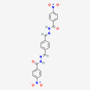molecular formula C22H16N6O6 B3839638 N',N''-(1,4-phenylenedimethylylidene)bis(4-nitrobenzohydrazide) 