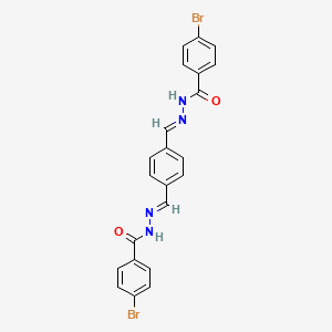 molecular formula C22H16Br2N4O2 B3839668 N',N''-(1,4-phenylenedimethylylidene)bis(4-bromobenzohydrazide) 