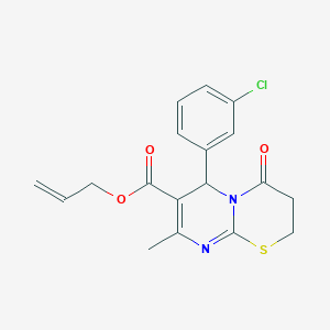 molecular formula C18H17ClN2O3S B383967 allyl 6-(3-chlorophenyl)-8-methyl-4-oxo-3,4-dihydro-2H,6H-pyrimido[2,1-b][1,3]thiazine-7-carboxylate 