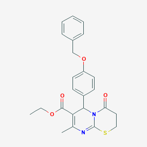molecular formula C24H24N2O4S B383968 ethyl 6-[4-(benzyloxy)phenyl]-8-methyl-4-oxo-3,4-dihydro-2H,6H-pyrimido[2,1-b][1,3]thiazine-7-carboxylate 