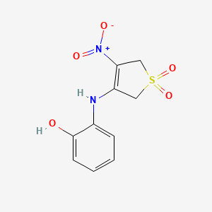 molecular formula C10H10N2O5S B3839707 2-[(4-nitro-1,1-dioxido-2,5-dihydro-3-thienyl)amino]phenol 