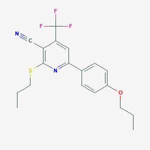 molecular formula C19H19F3N2OS B383971 6-(4-Propoxyphenyl)-2-(propylsulfanyl)-4-(trifluoromethyl)nicotinonitrile 