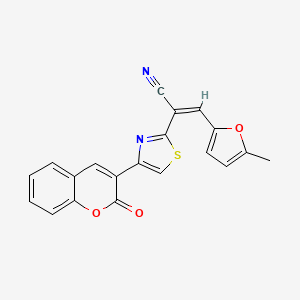 molecular formula C20H12N2O3S B3839711 3-(5-methyl-2-furyl)-2-[4-(2-oxo-2H-chromen-3-yl)-1,3-thiazol-2-yl]acrylonitrile 