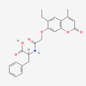 molecular formula C23H23NO6 B3839727 N-{[(6-ethyl-4-methyl-2-oxo-2H-chromen-7-yl)oxy]acetyl}phenylalanine 