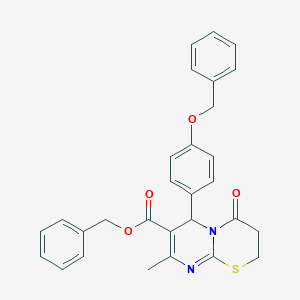 molecular formula C29H26N2O4S B383973 benzyl 6-[4-(benzyloxy)phenyl]-8-methyl-4-oxo-3,4-dihydro-2H,6H-pyrimido[2,1-b][1,3]thiazine-7-carboxylate 