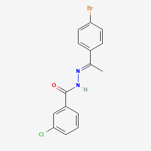 molecular formula C15H12BrClN2O B3839742 N'-[1-(4-bromophenyl)ethylidene]-3-chlorobenzohydrazide 