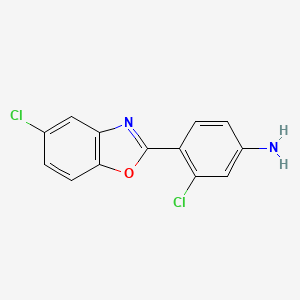 molecular formula C13H8Cl2N2O B3839767 3-chloro-4-(5-chloro-1,3-benzoxazol-2-yl)aniline 