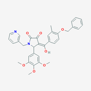 molecular formula C34H32N2O7 B383977 4-[4-(benzyloxy)-3-methylbenzoyl]-3-hydroxy-1-(pyridin-3-ylmethyl)-5-(3,4,5-trimethoxyphenyl)-1,5-dihydro-2H-pyrrol-2-one 